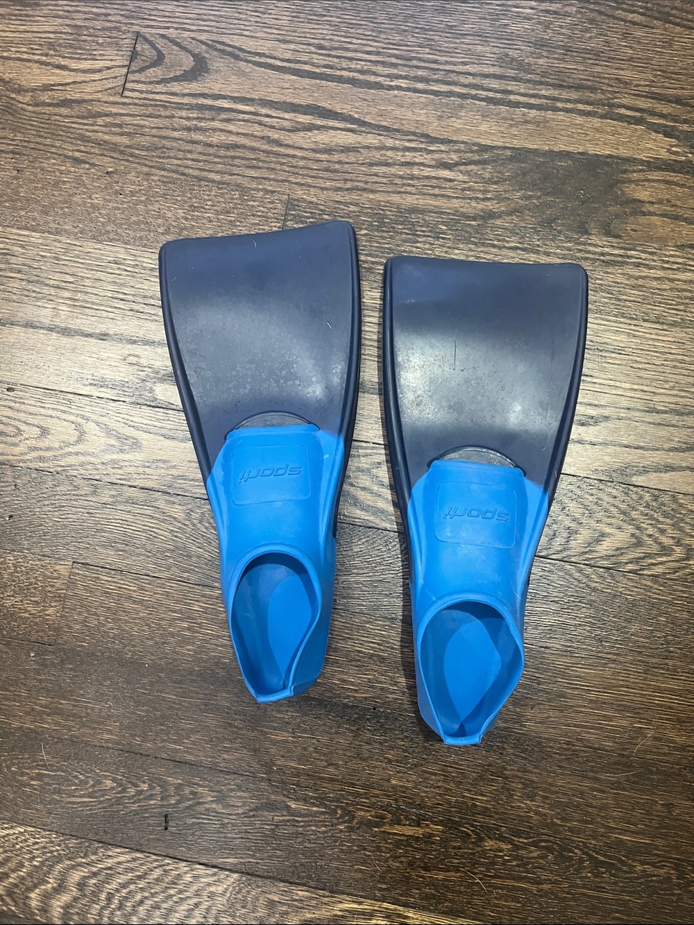Kids Blue and Black Swim Fins - Sporti. Toddler size 11-12. Minimal use.